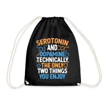 Neurologie Serotonin Dopamin - Turnbeutel - Schwarz - Vorne