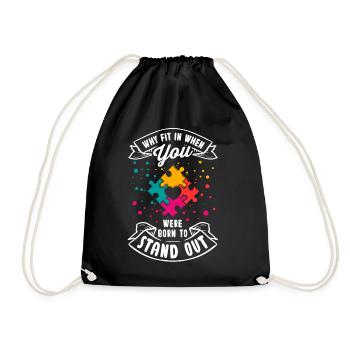 Autism Gift Autistic Asperger ADHD Autism - Drawstring Bag - black - Front