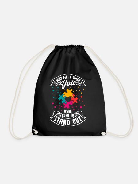 Autismus Geschenk Autist Asperger ADHS Autism - Turnbeutel - Schwarz