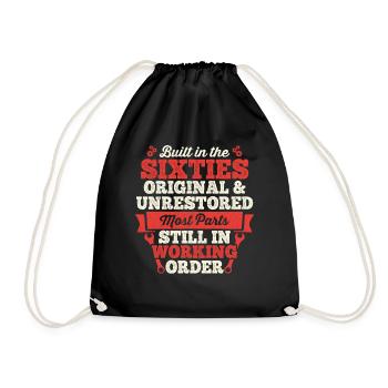 Built in The 60s Birthday Men Women Built in The - Drawstring Bag - black - Front