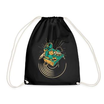 DJ Tshirt pour Party Disc Jockey Rave Techno Mixer - Sac de sport léger - noir - Devant