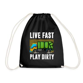Garbage Man Gift Garbage Garbage Collection Waste Profession - Drawstring Bag - black - Front