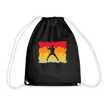 Baseball Retro - Turnbeutel - Schwarz - Vorne