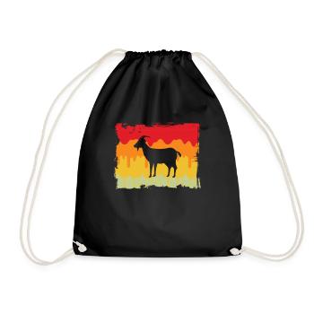 Goat Retro - Drawstring Bag - black - Front