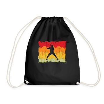 Baseball Retro - Turnbeutel - Schwarz - Vorne