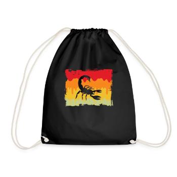 Scorpio Retro - Drawstring Bag - black - Front