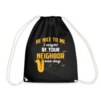 Jazz Musik Blues Saxofon Blues Geschenk Jazzclub - Turnbeutel - Schwarz - Vorne