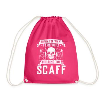 Scaffolding builders - Drawstring Bag - fuchsia - Front