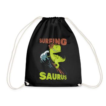 Surf Saurus Wave Surf Dinosaure Funnier - Sac de sport léger - noir - Devant