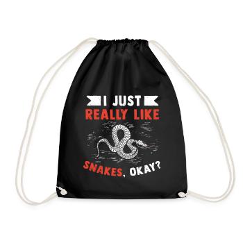 Snake Gift Animal Reptile Cobra Python Boa - Drawstring Bag - black - Front