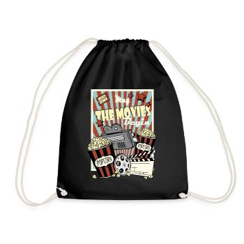 Popcorn Movie Movie Lovers Cinema - Drawstring Bag - black - Front