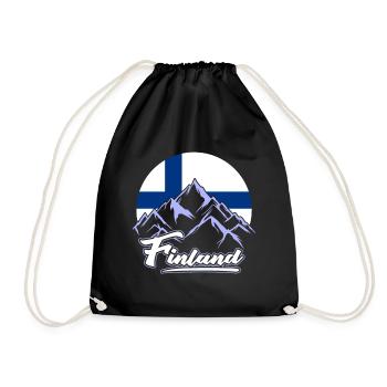 Finnland Tshirt Finland Skandinavien - Turnbeutel - Schwarz - Vorne
