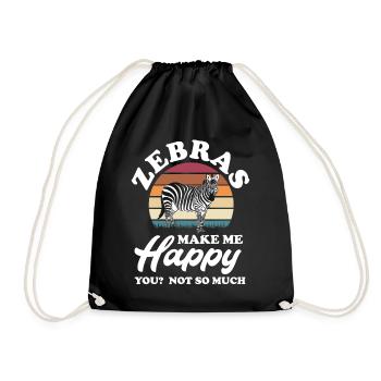 Tshirt zèbre en Afrique Horse Safari - Sac de sport léger - noir - Devant