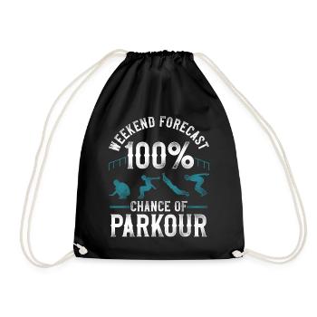 Parkour Free Running Traceur - Drawstring Bag - black - Front