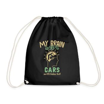 My Brain is 95% Cars Vendeur de voitures Maître - Sac de sport léger - noir - Devant