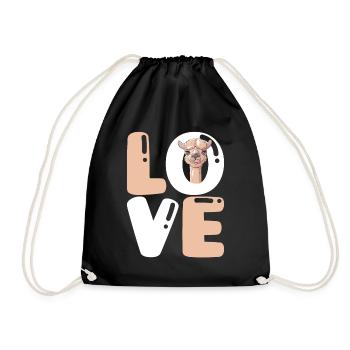 Love Llama Vicuna Guanaco Breeder Alpaca - Drawstring Bag - black - Front