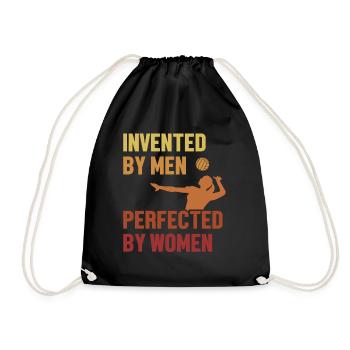 Invented by Men Perfected by Women Team Player - Drawstring Bag - black - Front
