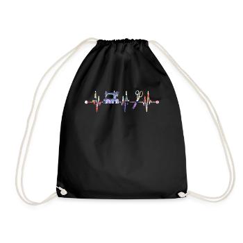 Sewing Heartbeat Knitting Clothing - Turnbeutel - Schwarz - Vorne