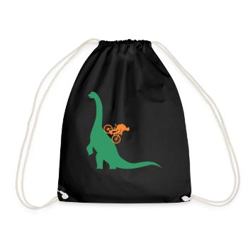 Dinosaur Mountain Bike Downhill Cycling Jersey MTB - Drawstring Bag - black - Front