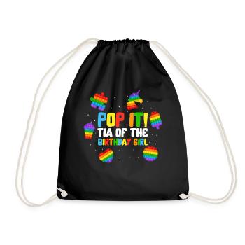 Pop It Tia de la fille d’anniversaire Fidget Kids - Sac de sport léger - noir - Devant