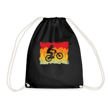 Mountain Bike Retro - Drawstring Bag - black - Front