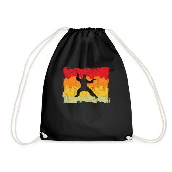 Karaté Arts Martiaux Rétro - Sac de sport léger - noir - Devant