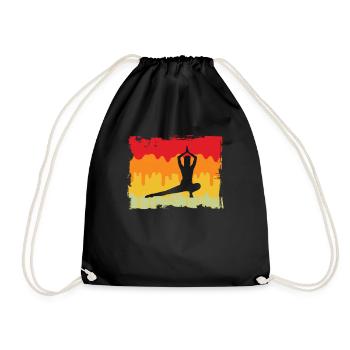 Yoga Retro - Turnbeutel - Schwarz - Vorne