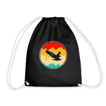 Adler Retro - Turnbeutel - Schwarz - Vorne
