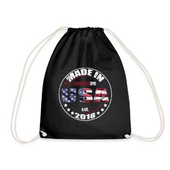 Geburtstag Spruch geboren USA 20138888 - Turnbeutel - Schwarz - Vorne