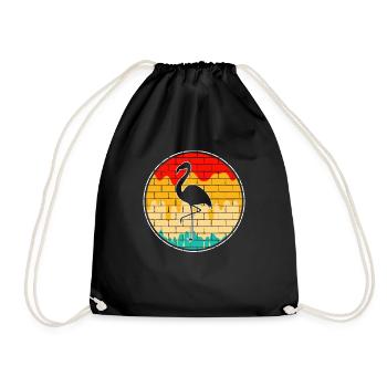 Flamant Rose Rétro - Sac de sport léger - noir - Devant