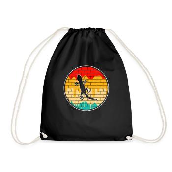 Lézard Rétro - Sac de sport léger - noir - Devant