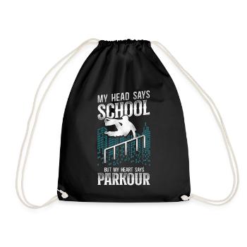 Parkour Free Running Traceur - Drawstring Bag - black - Front