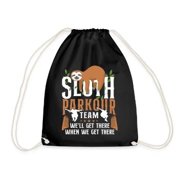 Parkour Free Running Traceur Sloth - Drawstring Bag - black - Front