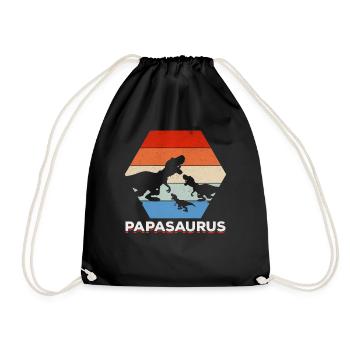 Papasaurus 2 Enfants Papa Dino Papa Dinosaure - Sac de sport léger - noir - Devant