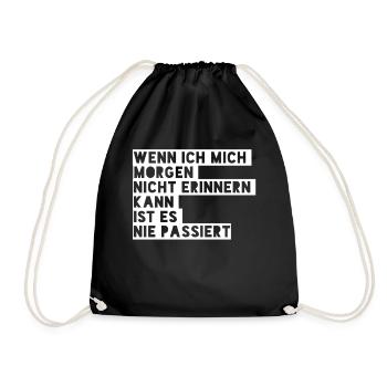Junggesellenabschied Alkohol Malle Party - Turnbeutel - Schwarz - Vorne