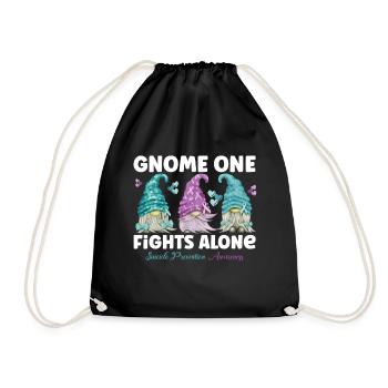 Gnome One Fights Suicide Prevention - Drawstring Bag - black - Front