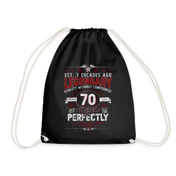 Vintage Légendaire - Vieilli parfaitement 70ème anniversaire - Sac de sport léger - noir - Devant