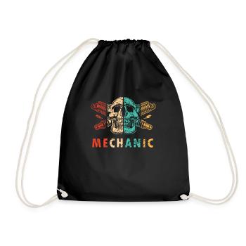 Automotive Technician Mechatronics Engineer Auto - Drawstring Bag - black - Front