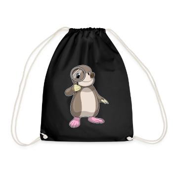 Mole Detective Magnifying Glass - Drawstring Bag - black - Front