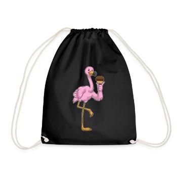 Muffin aux flamants roses - Sac de sport léger - noir - Devant