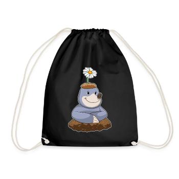 Mole Daisy - Drawstring Bag - black - Front
