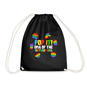 Pop It Oma of the Birthday Girl Fidget Kids - Drawstring Bag - black - Front