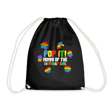 Pop It Nonni of the Birthday Girl Fidget Kids - Drawstring Bag - black - Front