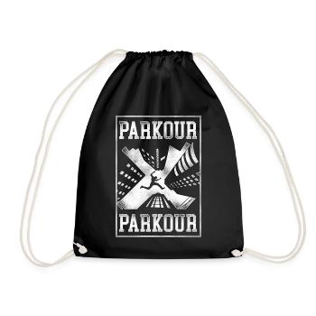 Parkour Free Running Traceur - Drawstring Bag - black - Front