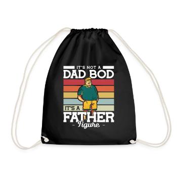 Its not a Dad Bod its a Father Figure Father's Day - Drawstring Bag - black - Front