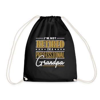 In the not Retired At The Professional Grandpa Father's Day - Drawstring Bag - black - Front