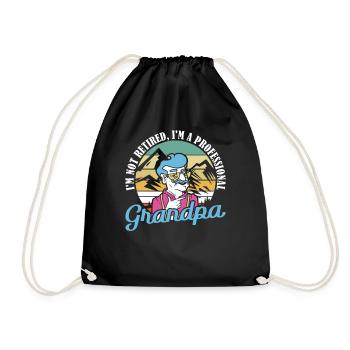 In the not Retired At The Professional Grandpa Father's Day - Drawstring Bag - black - Front