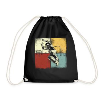 Parkour Free Running Traceur Retro - Turnbeutel - Schwarz - Vorne