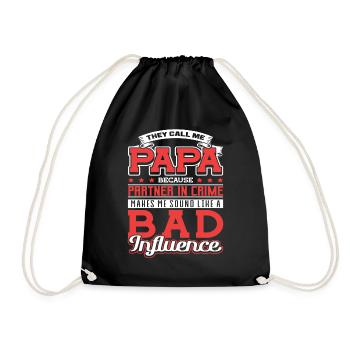 Papa Partenaire dans Crime Bad Influence Fête des Pères - Sac de sport léger - noir - Devant