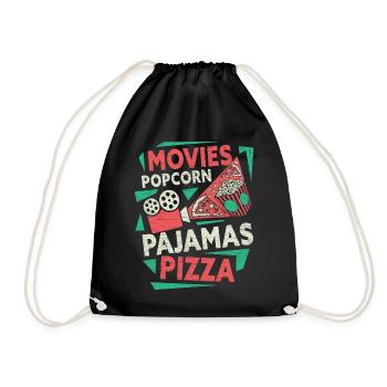 Kino Movies Popcorn - Turnbeutel - Schwarz - Vorne